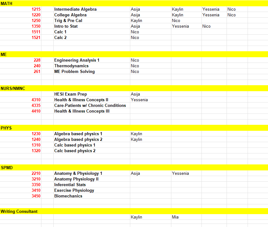 Fall 2024 Course Offerings